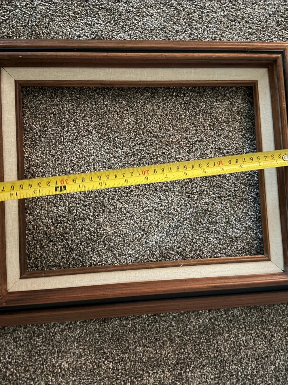 Vintage Wooden Picture Frame with Cream Mat - no glass